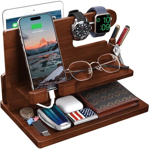 Wood phone docking station - station,